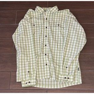 Patagonia Large Green Multicolor Plaid Button Up Shirt Long Sleeve